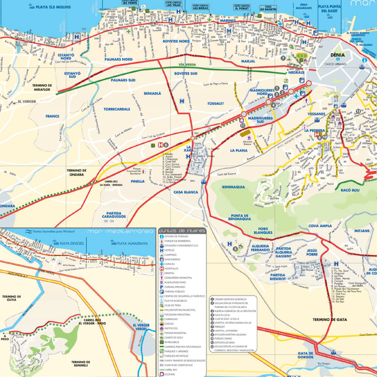 Plano callejero de Dénia